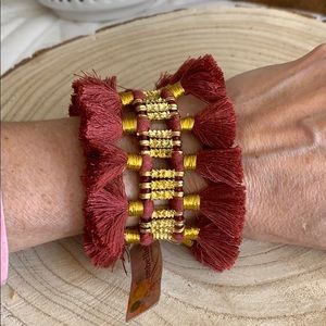 Cool cuff tassel bracelet spice color NWT
